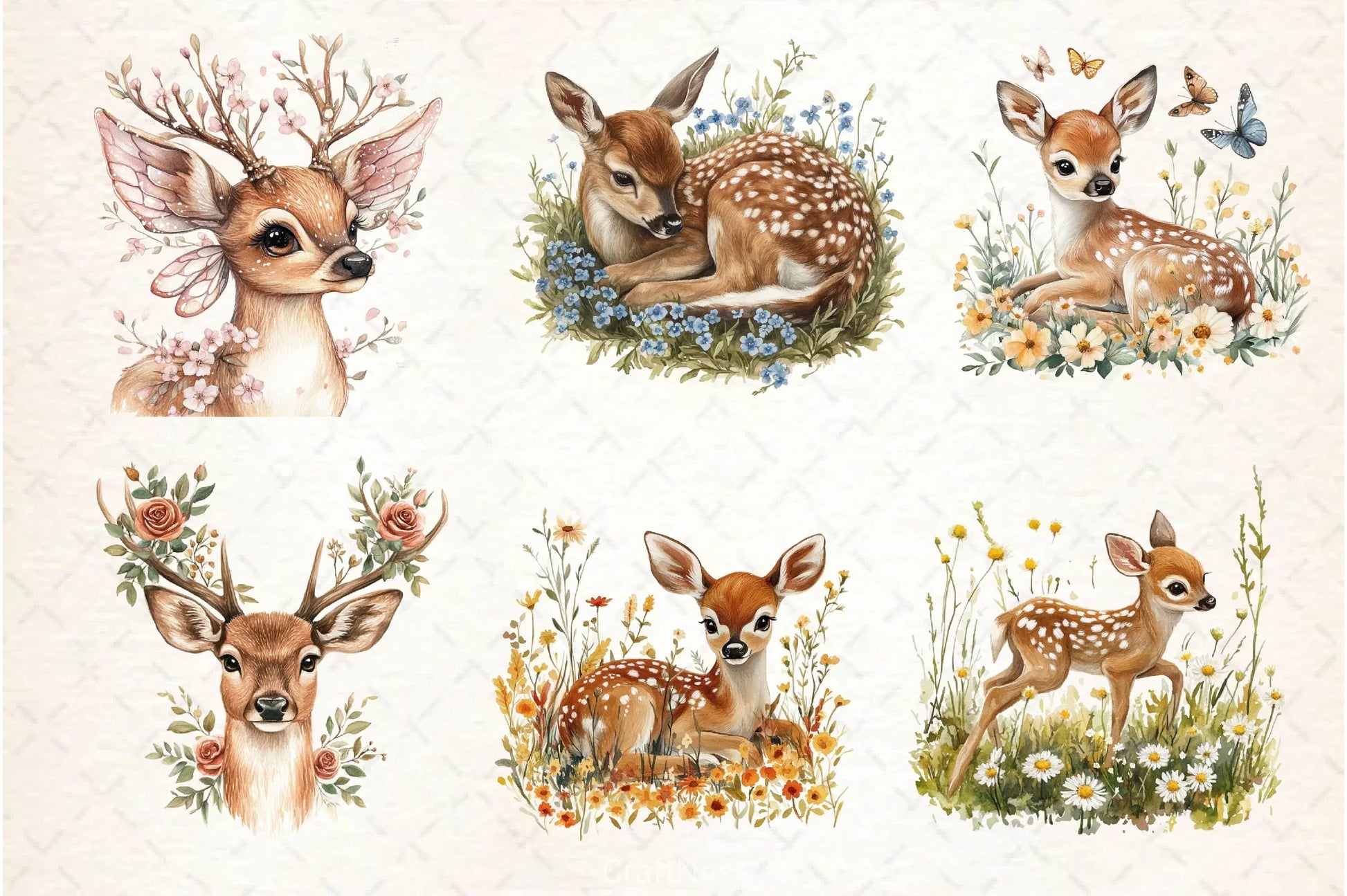 Spring Deer Clipart Bundle 2 - CraftNest - Digital Crafting and Art