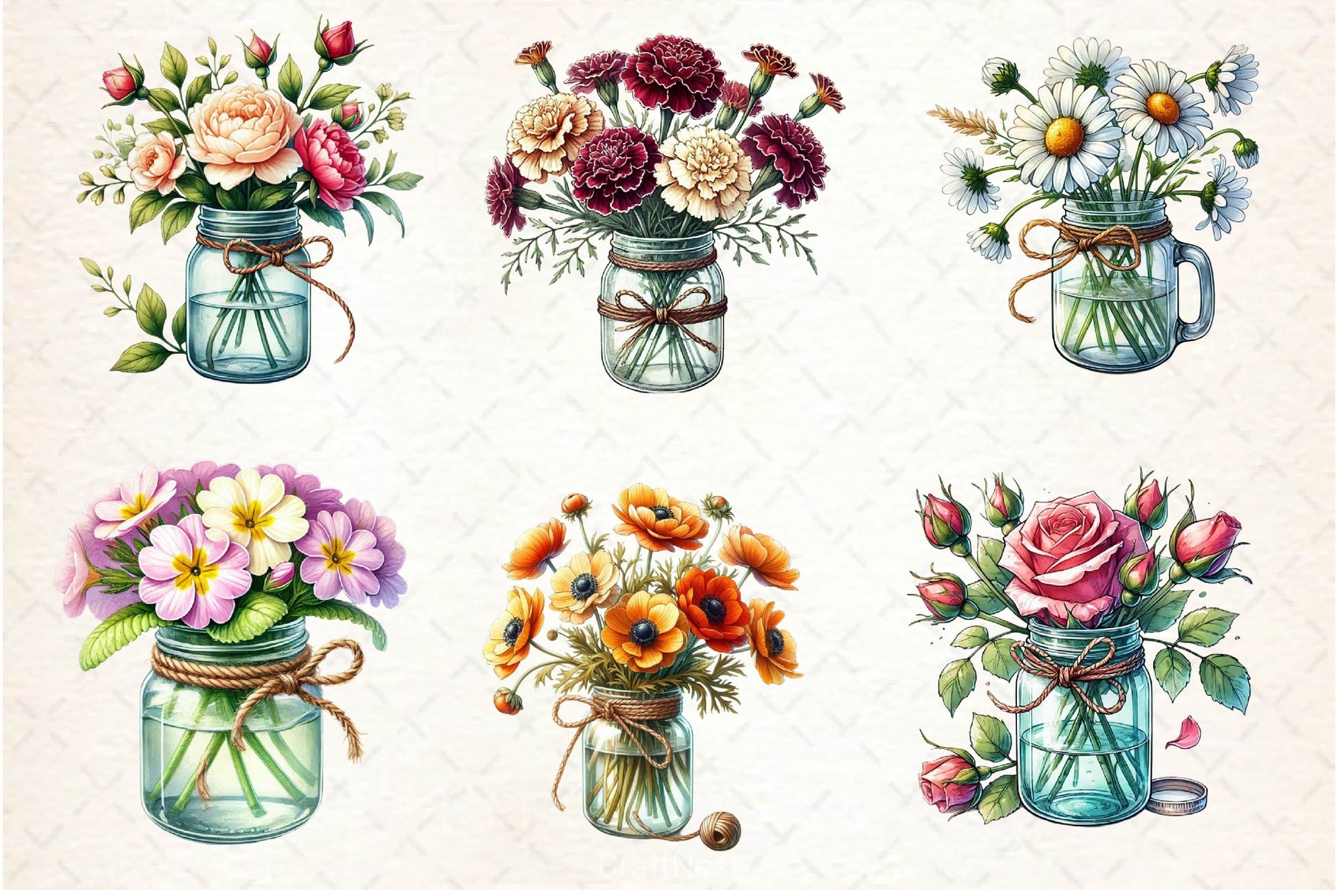 Flower Jar Clipart Bundle 6 - CraftNest - Digital Crafting and Art