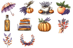 Lavender Fall Clipart Bundle 3 - CraftNest - Digital Crafting and Art