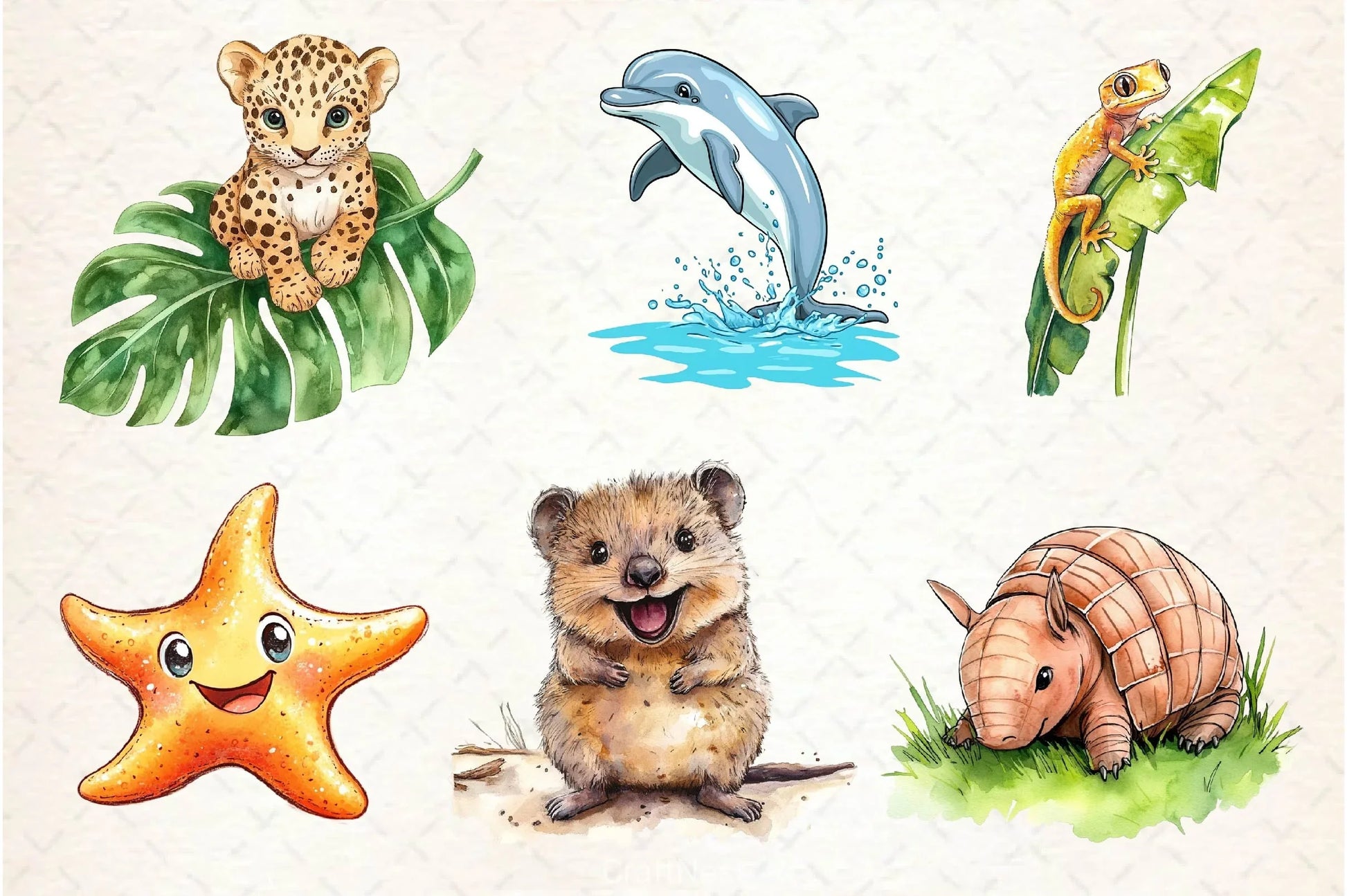 Cute Tropical Animal Clipart Bundle - CraftNest - Digital Crafting and Art