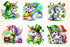 St Patricks Day Cute Unicorn Clipart Bundle 4 - CraftNest - Digital Crafting and Art