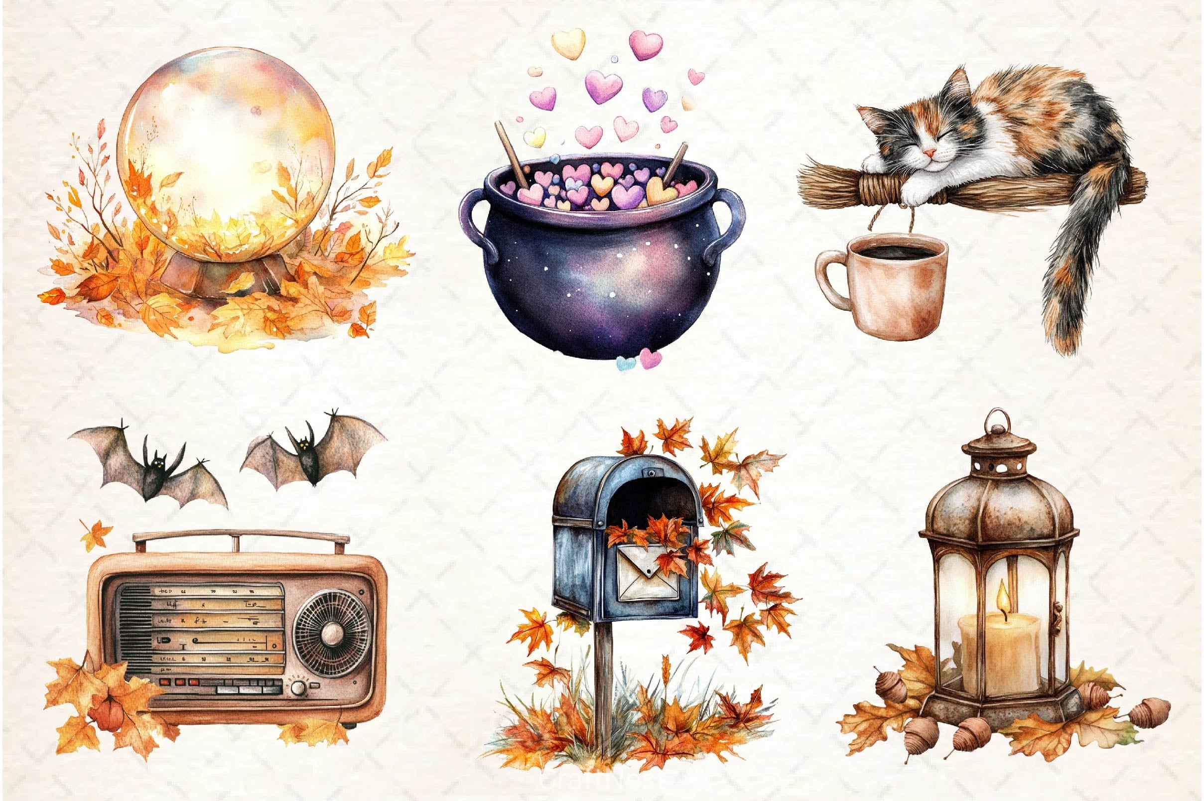 Serene Halloween Day Clipart Bundle - CraftNest - Digital Crafting and Art
