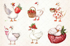 Strawberry Goose Clipart Bundle 2 - CraftNest - Digital Crafting and Art