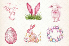 Pink Pastel Easter Clipart Bundle 6 - CraftNest - Digital Crafting and Art