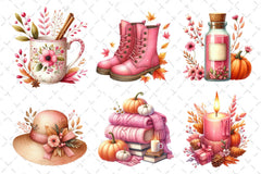 Pink Autumn Fall Clipart Bundle - CraftNest - Digital Crafting and Art