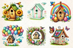 Easter Bird House Clipart Bundle 12 - CraftNest - Digital Crafting and Art
