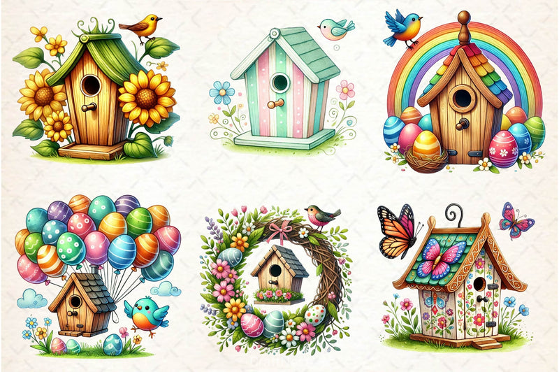 Easter Bird House Clipart Bundle 12 - CraftNest - Digital Crafting and Art