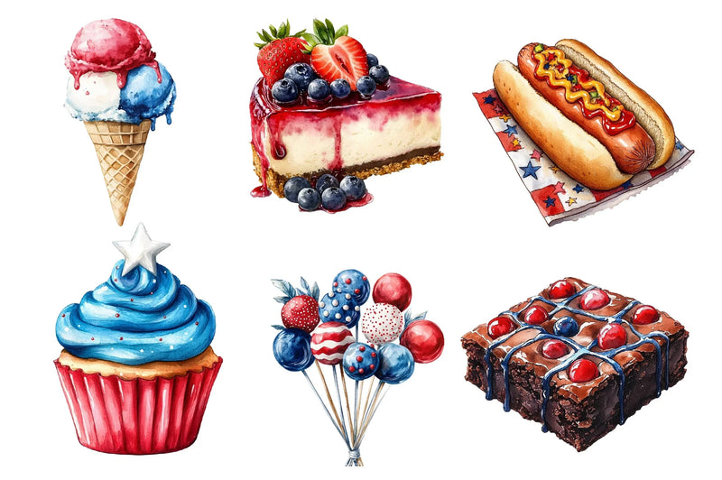 Patriotic Party Foods Clipart Bundle - CraftNest - Digital Crafting and Art