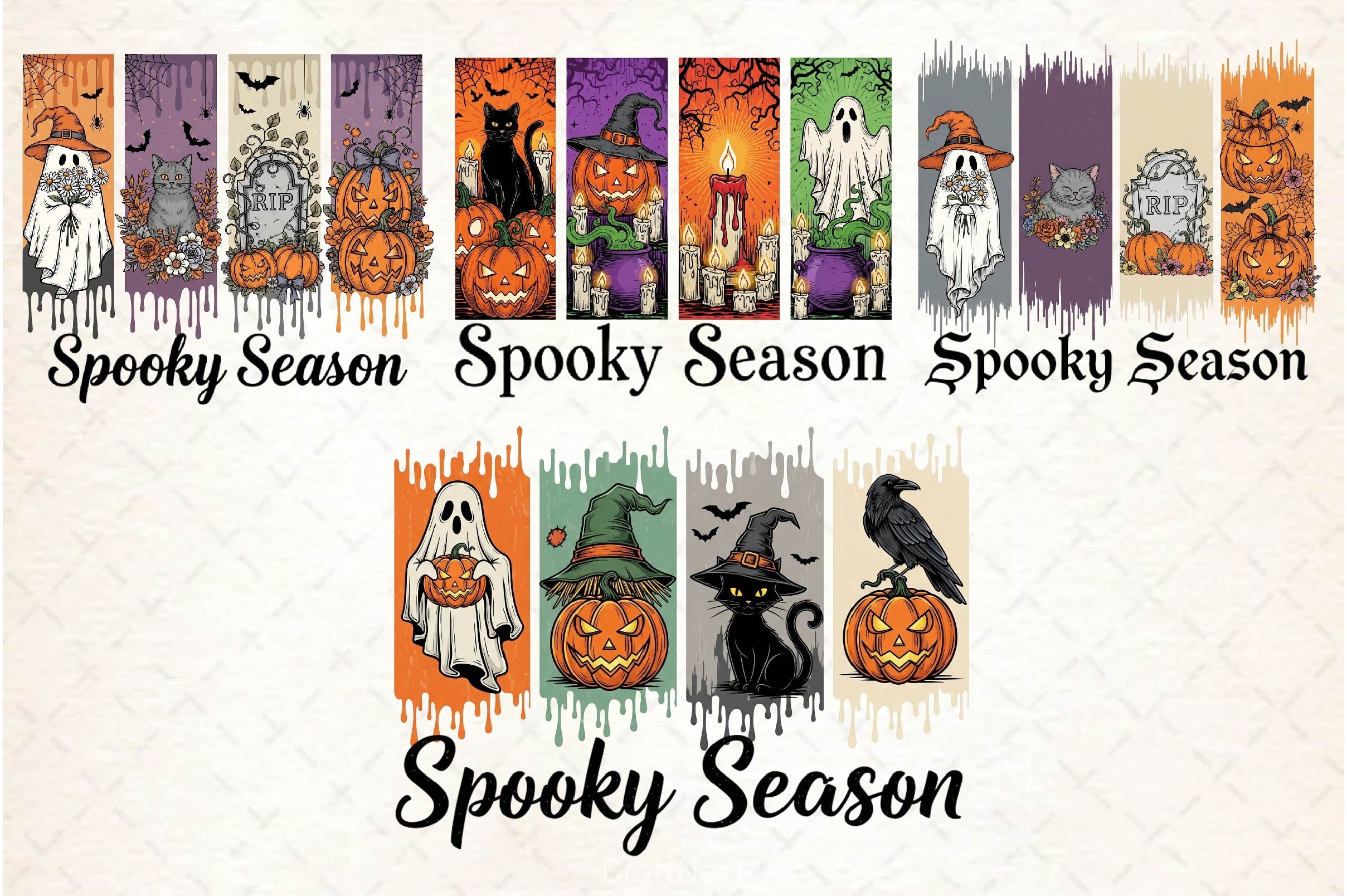 Brushstroke Spooky Season Clipart Bundle - CraftNest - Digital Crafting and Art