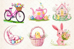 Pink Pastel Easter Clipart Bundle - CraftNest - Digital Crafting and Art