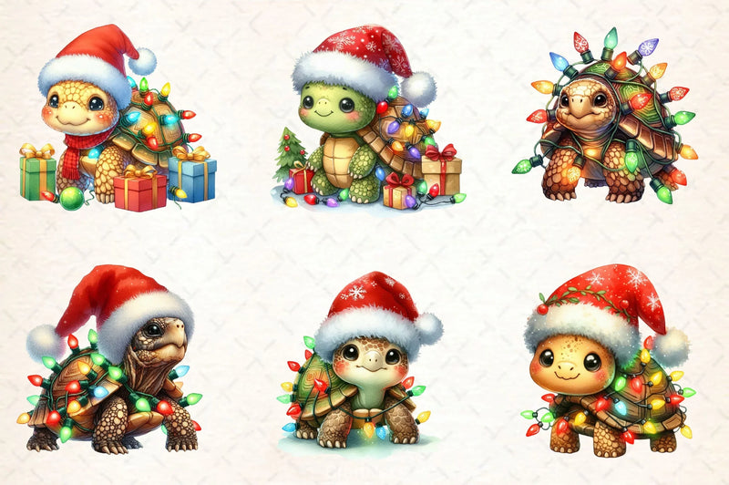Christmas Turtle Clipart Bundle - CraftNest - Digital Crafting and Art