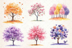 Pastel Spring Trees Clipart Bundle 4 - CraftNest - Digital Crafting and Art