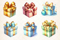 Christmas Gift Box Present Gift Clipart Bundle - CraftNest - Digital Crafting and Art
