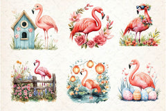 Spring Flamingo Clipart Bundle 2 - CraftNest - Digital Crafting and Art