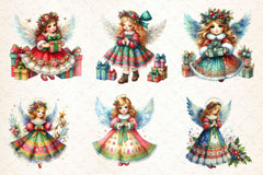 Vintage Christmas Angel Clipart Bundle 2 - CraftNest - Digital Crafting and Art