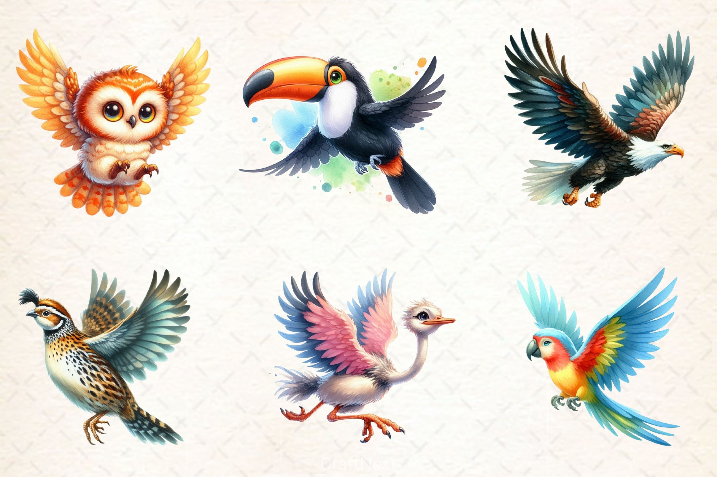 Wild Flying Birds Clipart Bundle - CraftNest - Digital Crafting and Art