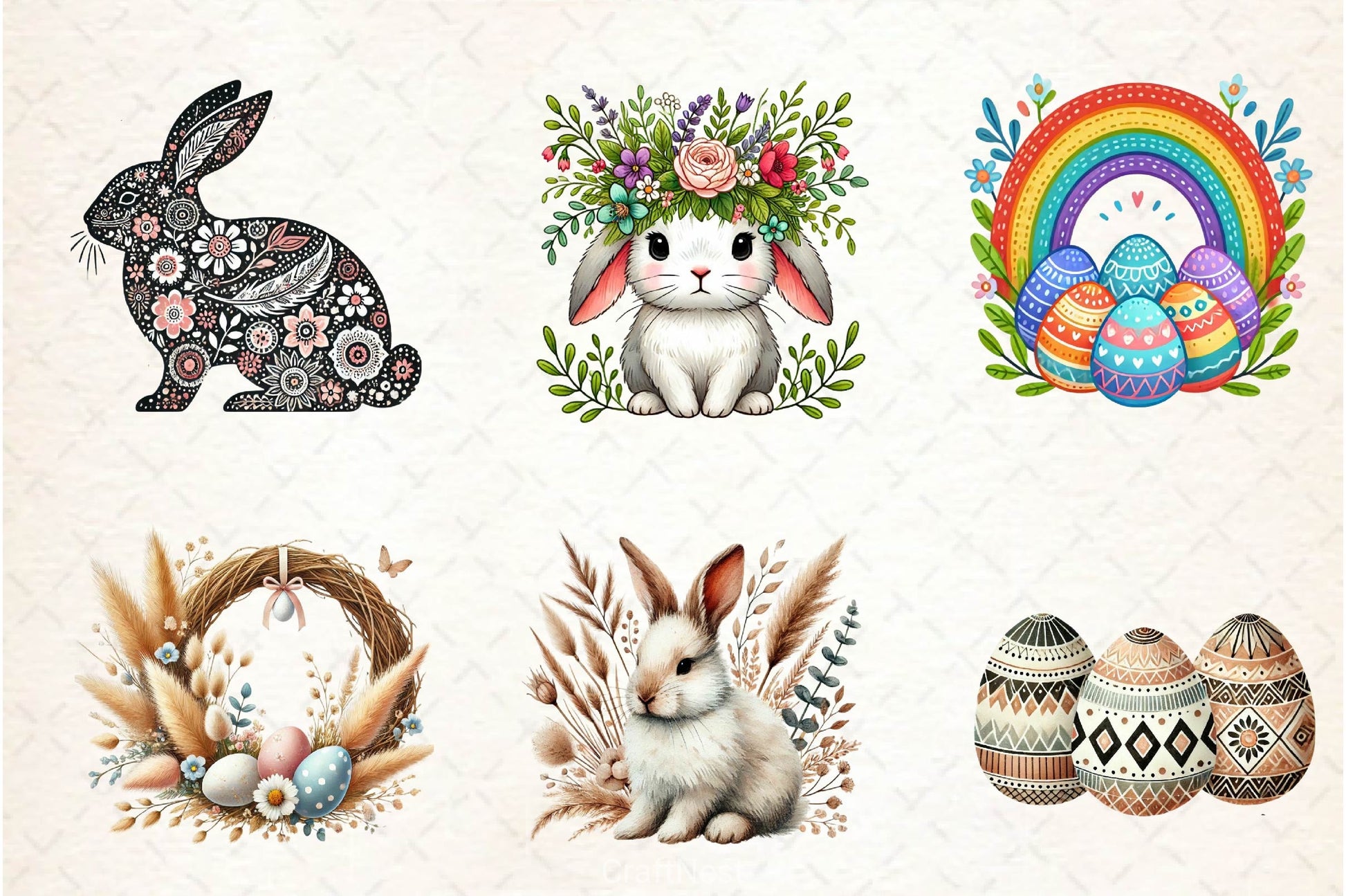 Boho Easter Clipart Bundle 2 - CraftNest - Digital Crafting and Art