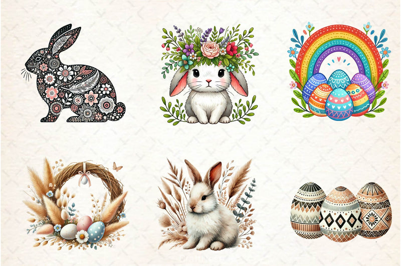 Boho Easter Clipart Bundle 2 - CraftNest - Digital Crafting and Art