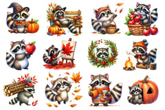 Autumn Raccoons Clipart Bundle 4 - CraftNest - Digital Crafting and Art