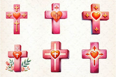 Soft Pink Crosses Clipart Bundle - CraftNest - Digital Crafting and Art