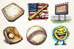 Vintage Softball Clipart Bundle 2 - CraftNest - Digital Crafting and Art
