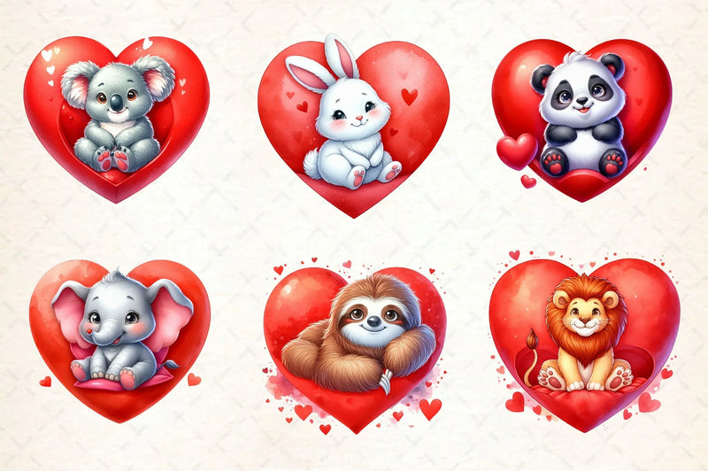Valentine Animals Clipart Bundle - CraftNest - Digital Crafting and Art