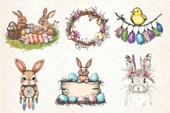 Boho Easter Clipart Bundle  8 - CraftNest - Digital Crafting and Art