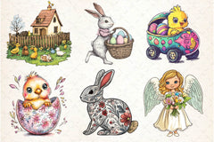 Vintage Easter Springtime Clipart Bundle - CraftNest - Digital Crafting and Art