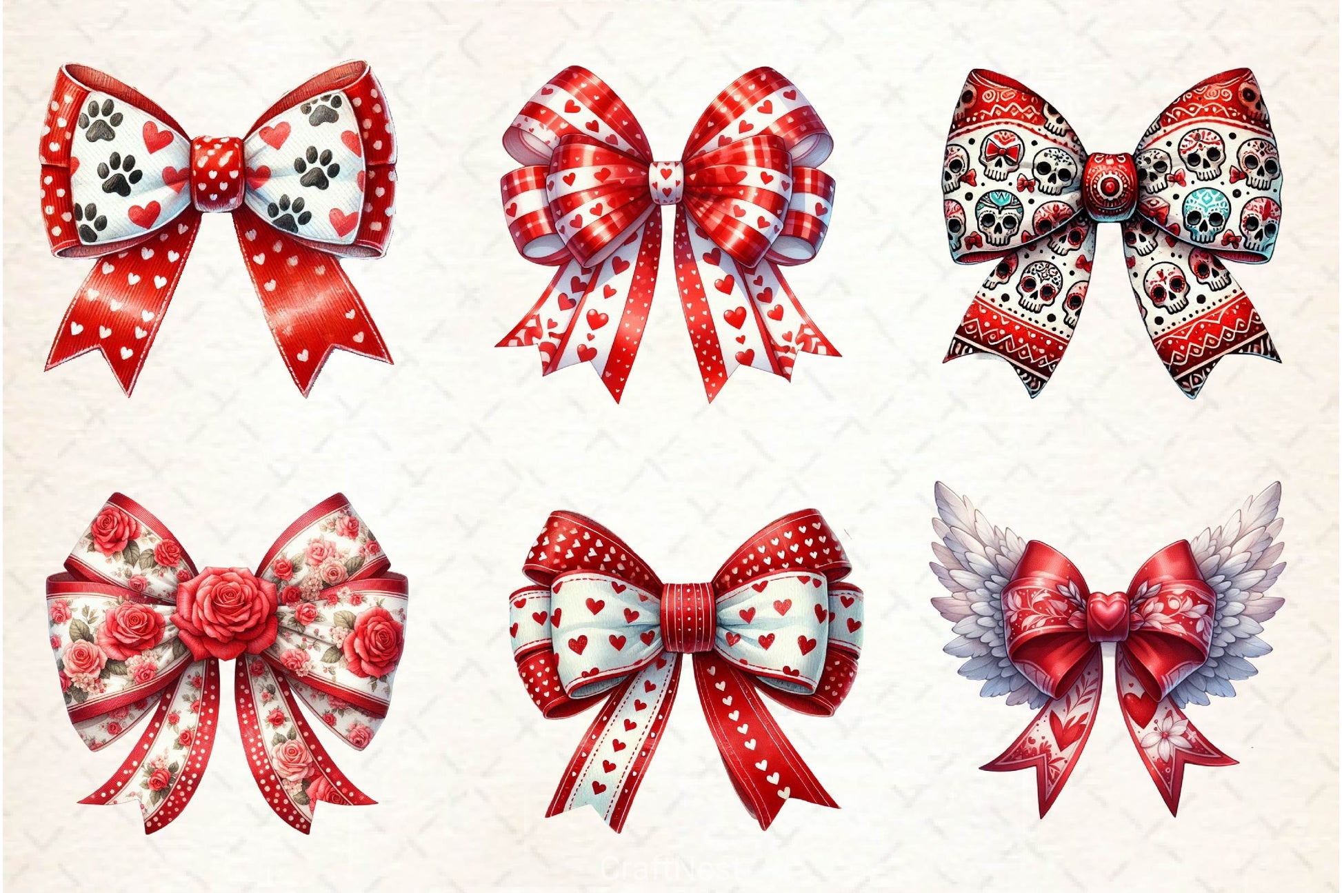 Coquette Valentine Bow Clipart Bundle 2 - CraftNest - Digital Crafting and Art