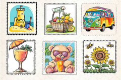 Summer Postage Stamp Clipart Bundle 2 - CraftNest - Digital Crafting and Art