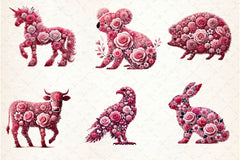 Valentines Day Animal With Rose Clipart Bundle - CraftNest - Digital Crafting and Art