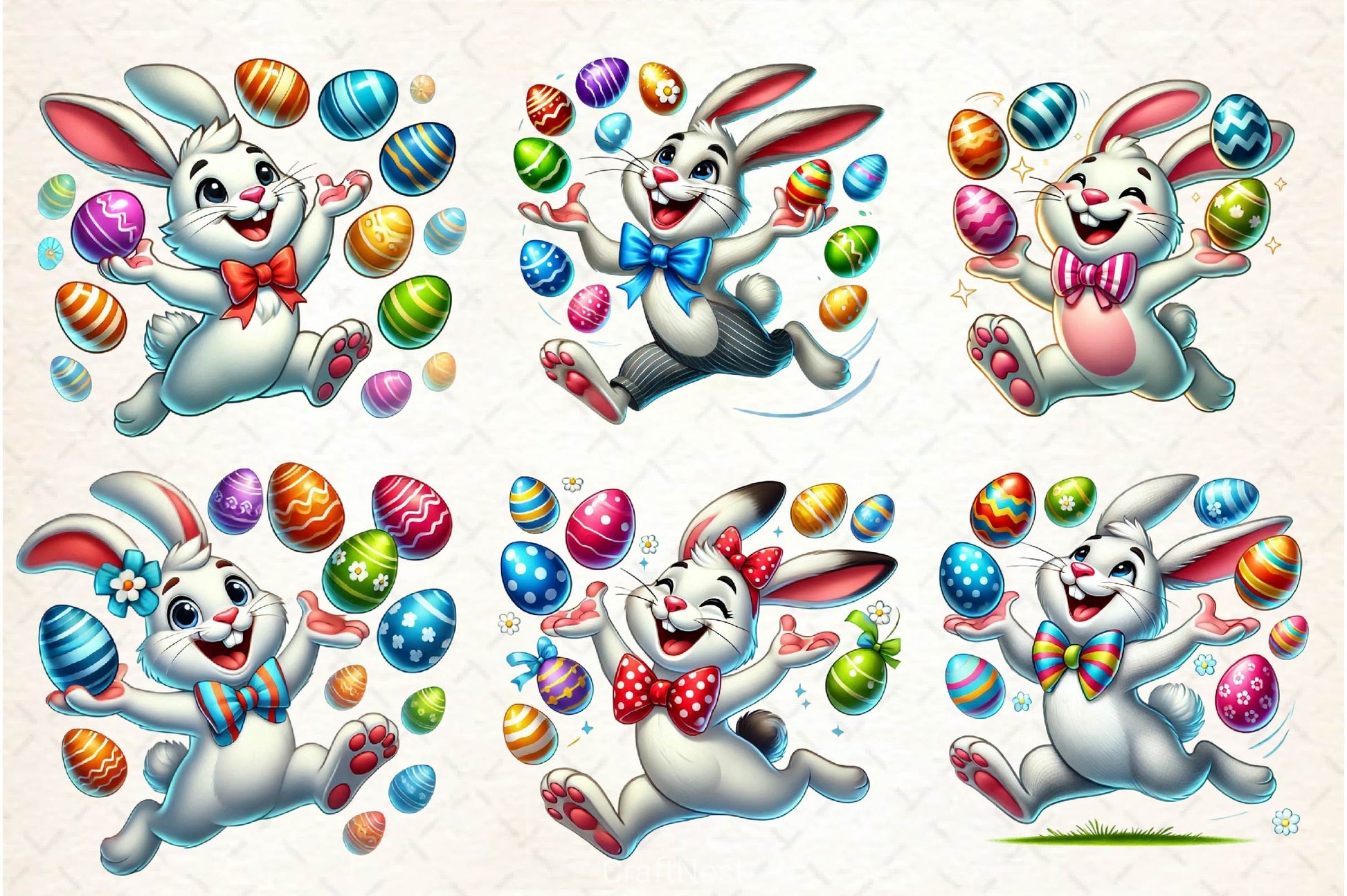 Funny Easter Bunny Clipart Bundle 4 - CraftNest - Digital Crafting and Art