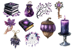 Black & Purple Gothic Autumn Clipart Bundle 2 - CraftNest - Digital Crafting and Art