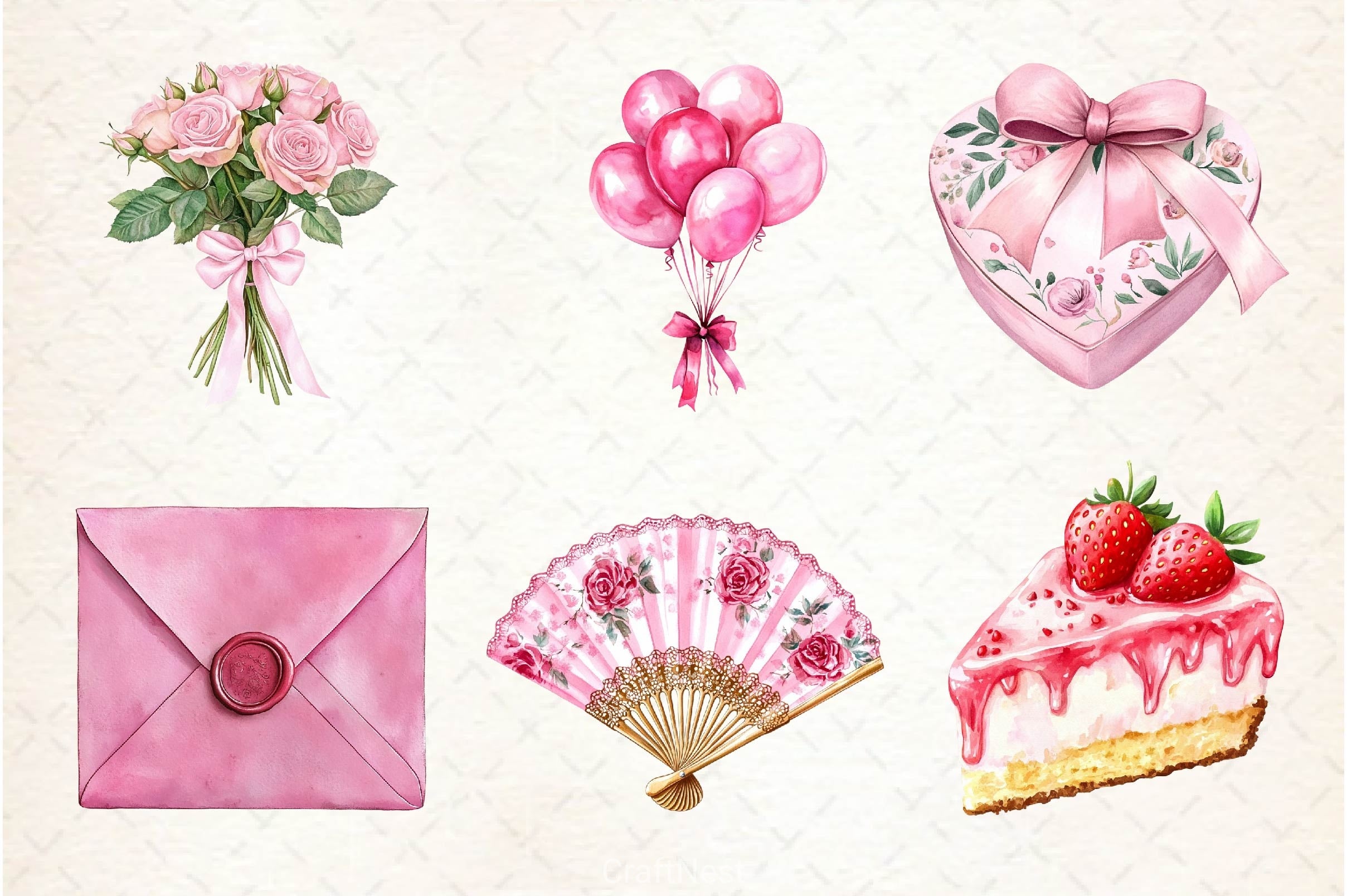 Pink Coquette Mothers Day Clipart Bundle - CraftNest - Digital Crafting and Art