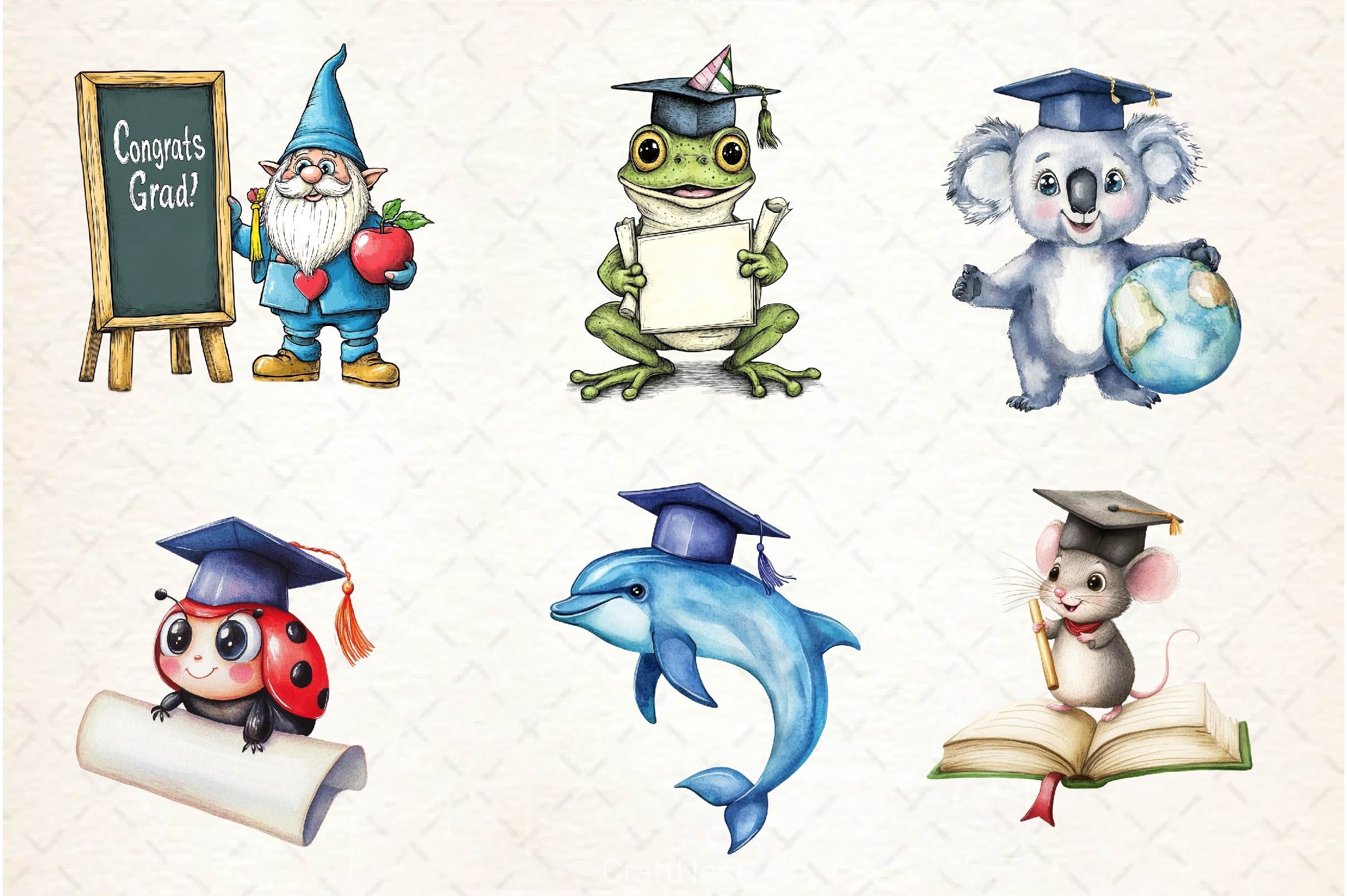Cute Graduation Clipart Bundle - CraftNest - Digital Crafting and Art