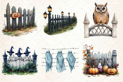 Halloween Fence Clipart Bundle - CraftNest - Digital Crafting and Art