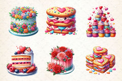 Valentines Day Cake Clipart Bundle - CraftNest - Digital Crafting and Art
