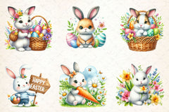 Cute Easter Bunny Clipart Bundle 7 - CraftNest - Digital Crafting and Art