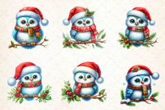 Christmas Owl Clipart Bundle 2 - CraftNest - Digital Crafting and Art