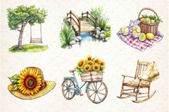 Happy Rustic Summer Clipart Bundle 2 - CraftNest - Digital Crafting and Art