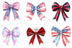 USA Coquette Bow Clipart Bundle - CraftNest - Digital Crafting and Art