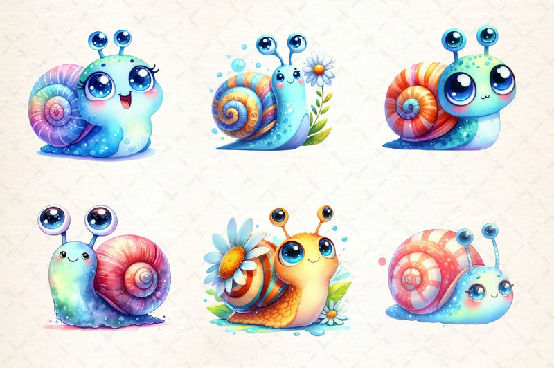 Cute Snail Clipart Bundle 3 - CraftNest - Digital Crafting and Art
