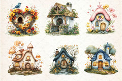 Spring Fairy House Clipart Bundle - CraftNest - Digital Crafting and Art