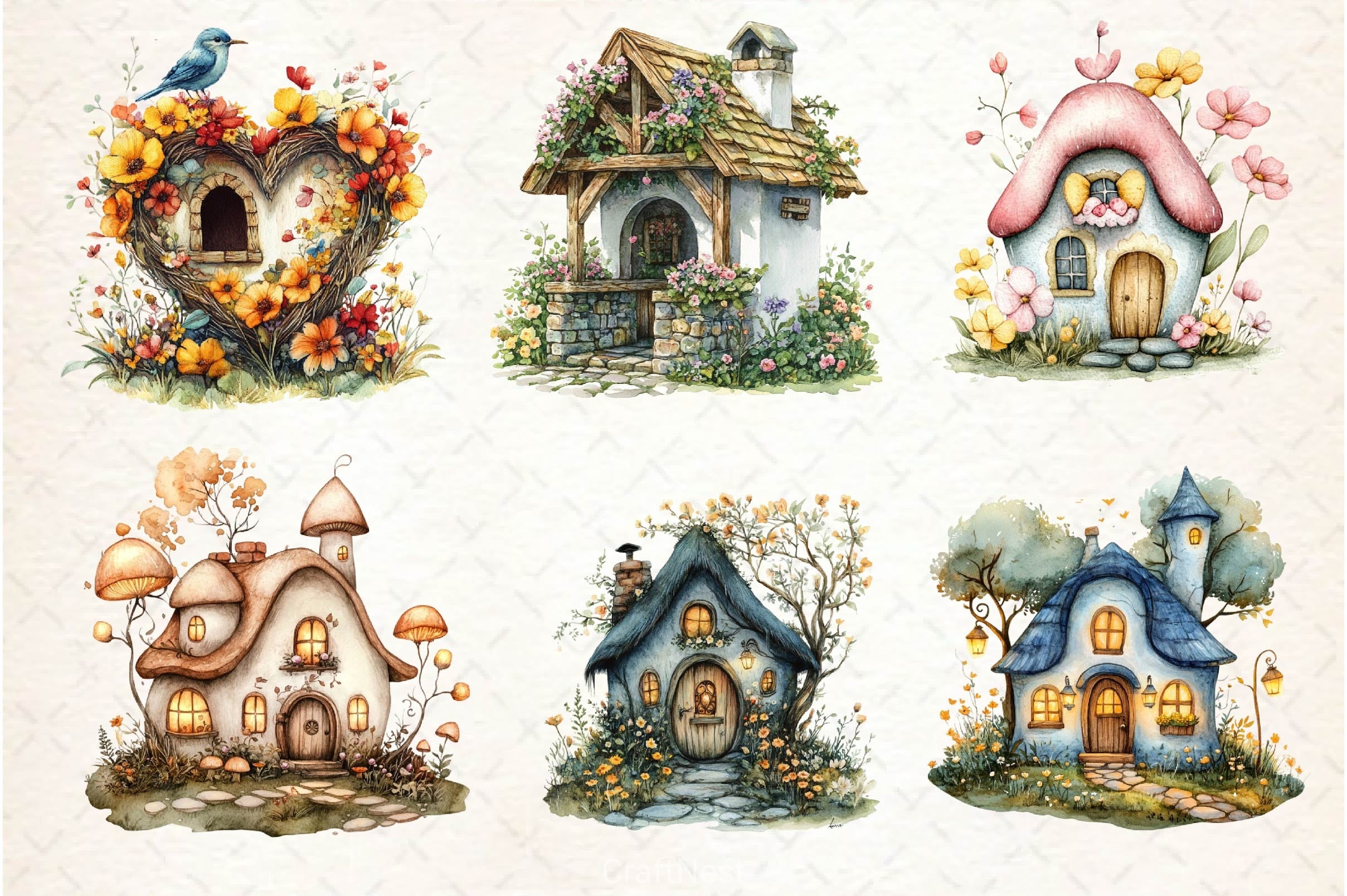 Spring Fairy House Clipart Bundle - CraftNest - Digital Crafting and Art