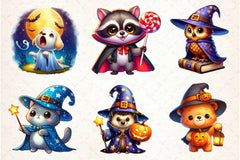 Cute Halloween Animals Clipart Bundle - CraftNest - Digital Crafting and Art