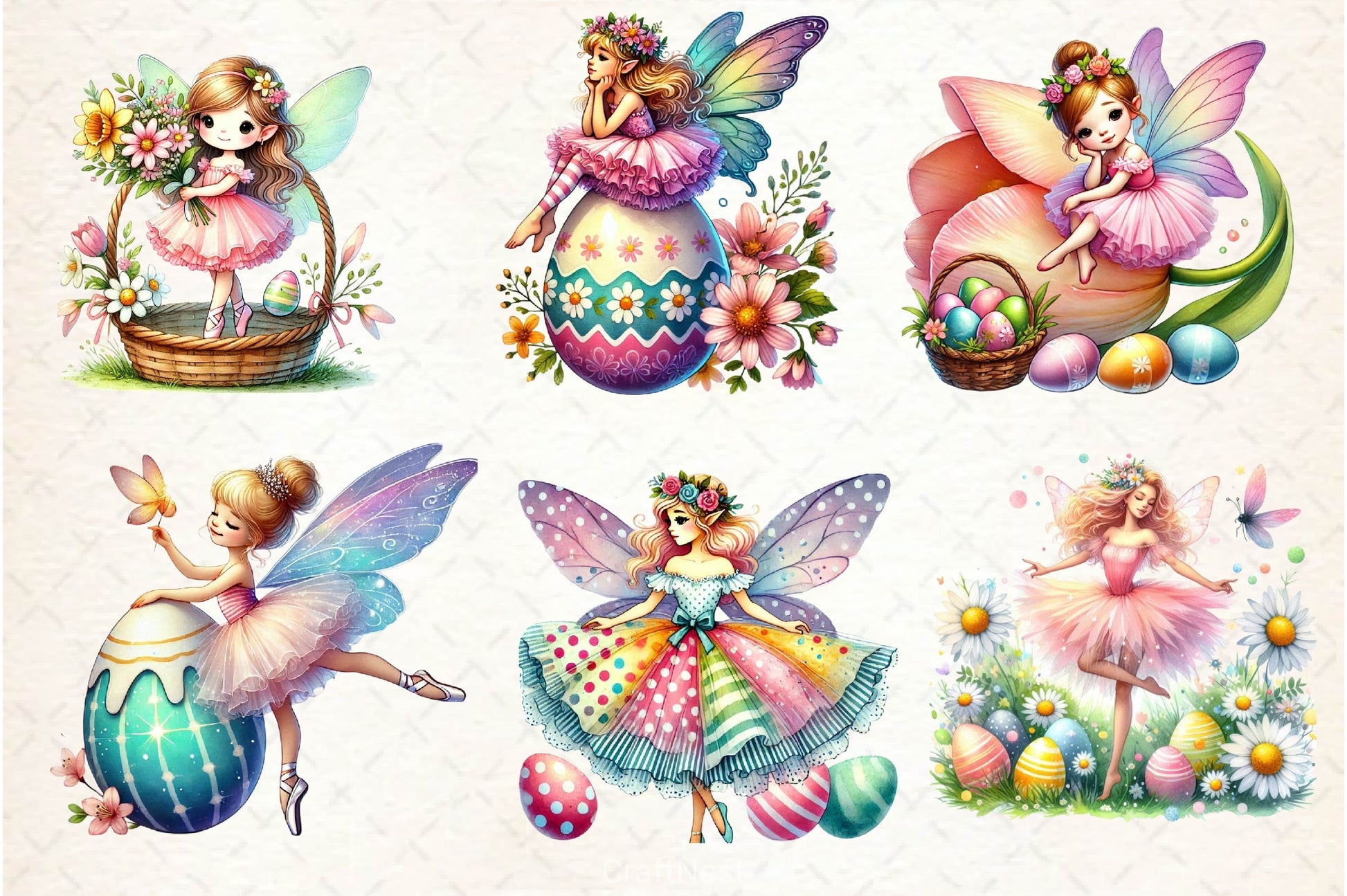 Easter Ballerina Fairy Clipart Bundle 1 - CraftNest - Digital Crafting and Art