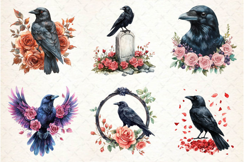 Creepy Crow Clipart Bundle - CraftNest - Digital Crafting and Art