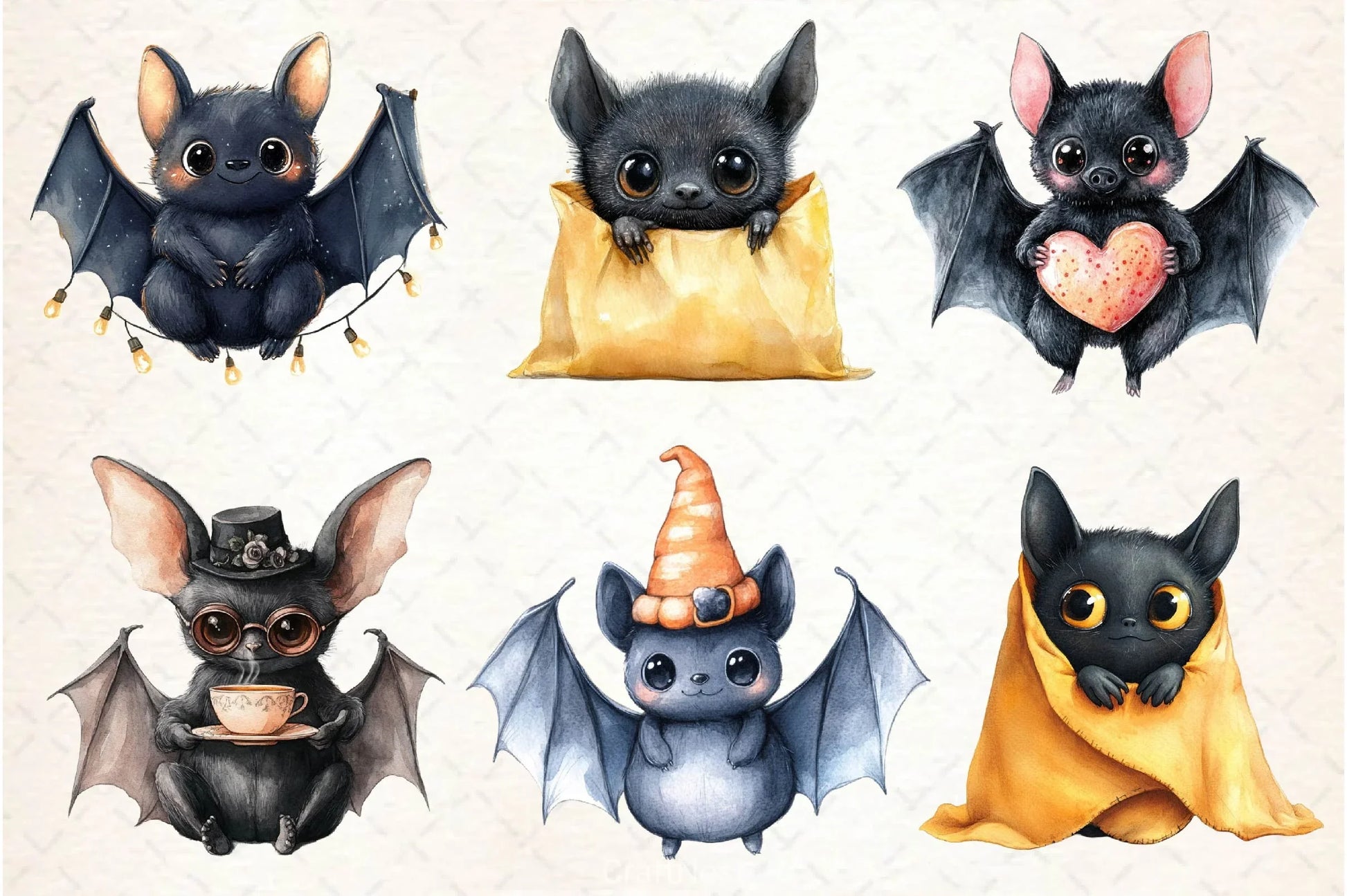 Quirky Halloween Black Bat Clipart Bundle - CraftNest - Digital Crafting and Art