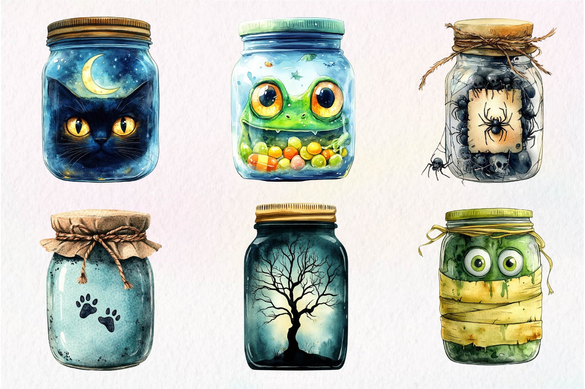 Halloween Mason Jar Clipart Bundle - CraftNest - Digital Crafting and Art
