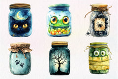Halloween Mason Jar Clipart Bundle - CraftNest - Digital Crafting and Art